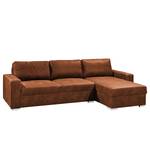 Ecksofa Trevelin Antiklederlook - Vintage Cognac - Longchair davorstehend rechts