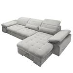 Ecksofa San Benito I Microfaser - Platin - Longchair davorstehend rechts