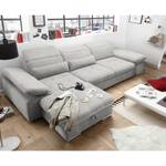 Ecksofa San Benito I Microfaser - Platin - Longchair davorstehend links