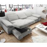 Ecksofa San Benito I Microfaser - Platin - Longchair davorstehend links