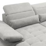 Ecksofa San Benito I Microfaser - Platin - Longchair davorstehend links