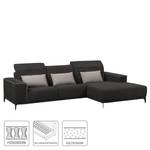 Ecksofa Macae Schwarz / Grau - Longchair davorstehend rechts