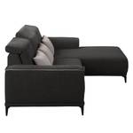 Ecksofa Macae Schwarz / Grau - Longchair davorstehend rechts