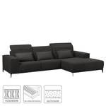 Ecksofa Macae Schwarz - Longchair davorstehend rechts