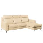 Ecksofa Navarro Echtleder / Kunstleder - Warmes Beige - Longchair davorstehend rechts - Keine Funktion