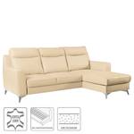 Ecksofa Navarro Echtleder / Kunstleder - Warmes Beige - Longchair davorstehend rechts - Keine Funktion