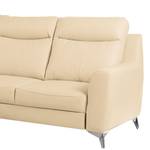 Ecksofa Navarro Echtleder / Kunstleder - Warmes Beige - Longchair davorstehend links - Keine Funktion