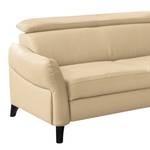 Ecksofa Junin Echtleder / Kunstleder - Warmes Beige - Ottomane davorstehend rechts - Keine Funktion