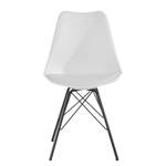 Chaises Beatty (lot de 2) Imitation cuir et matière plastique / Métal - Noir - Blanc - Noir