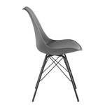 Chaises Beatty (lot de 2) Imitation cuir et matière plastique / Métal - Noir - Gris - Noir