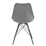 Chaises Beatty (lot de 2) Imitation cuir et matière plastique / Métal - Noir - Gris - Noir