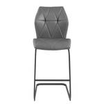 Chaises de bar Ivin (lot de 2) Imitation cuir / Métal - Noir - Gris