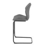 Chaises de bar Ivin (lot de 2) Imitation cuir / Métal - Noir - Gris