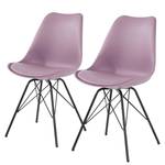 Chaises Beatty (lot de 2) Imitation cuir et matière plastique / Métal - Noir - Lilas - Noir