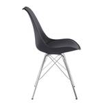 Chaises Beatty (lot de 2) Imitation cuir et matière plastique / Métal - Chrome - Noir - Chrome brillant