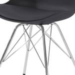 Chaises Beatty (lot de 2) Imitation cuir et matière plastique / Métal - Chrome - Noir - Chrome brillant