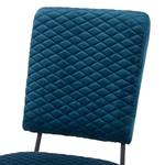 Chaises cantilever Jarell (lot de 2) Velours / Métal - Noir mat - Bleu pétrole