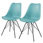 Chaises Beatty (lot de 2) Imitation cuir et matière plastique / Métal - Noir - Turquoise - Noir