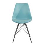 Chaises Beatty (lot de 2) Imitation cuir et matière plastique / Métal - Noir - Turquoise - Noir