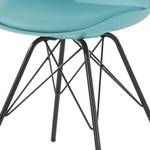 Chaises Beatty (lot de 2) Imitation cuir et matière plastique / Métal - Noir - Turquoise - Noir