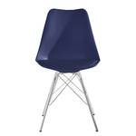 Chaises Beatty (lot de 2) Imitation cuir et matière plastique / Métal - Chrome - Bleu foncé - Chrome brillant