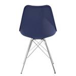 Chaises Beatty (lot de 2) Imitation cuir et matière plastique / Métal - Chrome - Bleu foncé - Chrome brillant