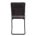 Chaises cantilever Jarell (lot de 2) Velours / Métal - Noir mat - Anthracite