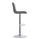 Chaises de bar Jenkins (lot de 2) Tissu / Métal - Chêne - Anthracite - Chrome brillant