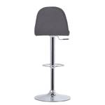 Chaises de bar Jenkins (lot de 2) Tissu / Métal - Chêne - Anthracite - Chrome brillant