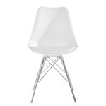 Chaises Beatty (lot de 2) Imitation cuir et matière plastique / Métal - Chrome - Blanc - Chrome brillant