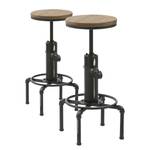 Tabouret de bar Piper (lot de 2) Bambou / Métal - Bambou / Noir vieilli