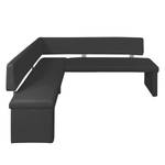 Banc d’angle Talcott Imitation cuir - Chrome - Noir - Largeur : 194 cm - Angle à gauche (vu de face)