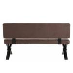 Banc Tiller Microfibre / Métal - Marron vintage / Noir - Largeur : 161 cm