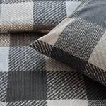 Beddengoed Beckett Flanel - Crèmekleurig/zwart - 200x200/220cm + 2 kussen 70x60cm