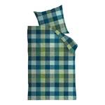 Beddengoed Beckett Flanel - Petrolblauw / pistachegroen - 135x200cm + kussen 80x80cm