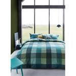 Beddengoed Beckett Flanel - Petrolblauw / pistachegroen - 155x220cm + kussen 80x80cm