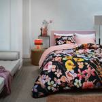 Parure de lit Dried Flowers Satin - Rose / Noir / Multicolore - 135 x 200 cm + oreiller 80 x 80 cm