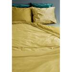 Parure de lit Tender velours - Jaune curry - 200 x 200/220 cm + 2 oreillers 70 x 60 cm