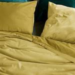 Parure de lit Tender velours - Jaune curry - 200 x 200/220 cm + 2 oreillers 70 x 60 cm