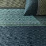 Parure de lit Observer Satin - Bleu jean / Vert olive - 135 x 200 cm + oreiller 80 x 80 cm