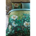 Parure de lit Wild Roses Satin - Vert océan - 140 x 200/220 cm + oreiller 70 x 60 cm