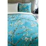 Parure de lit Almond Blossom Satin - Bleu clair - 135 x 200 cm + oreiller 80 x 80 cm