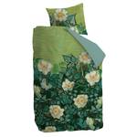 Parure de lit Wild Roses Satin - Vert océan - 155 x 220 cm + oreiller 80 x 80 cm