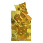 Parure de lit Tournesol Satin - Jaune - 155 x 220 cm + oreiller 80 x 80 cm