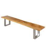 Banc Oakville I Chêne sauvage massif / Acier - Chêne sauvage / Acier inoxydable - Largeur : 180 cm