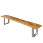 Banc Oakville I Chêne sauvage massif / Acier - Chêne sauvage / Acier inoxydable - Largeur : 160 cm