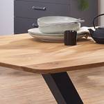 Eettafel Creek U massief wild eikenhout/metaal - wild eikenhout/zwart - Breedte: 180 cm