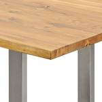 Table Oakville Chêne sauvage massif / Acier - Chêne sauvage / Acier inoxydable - Largeur : 160 cm