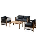 Set lounge Bayton (4 pezzi) Grigio-marrone