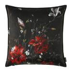 Housse de coussin Lucia Coton - Noir / Rouge